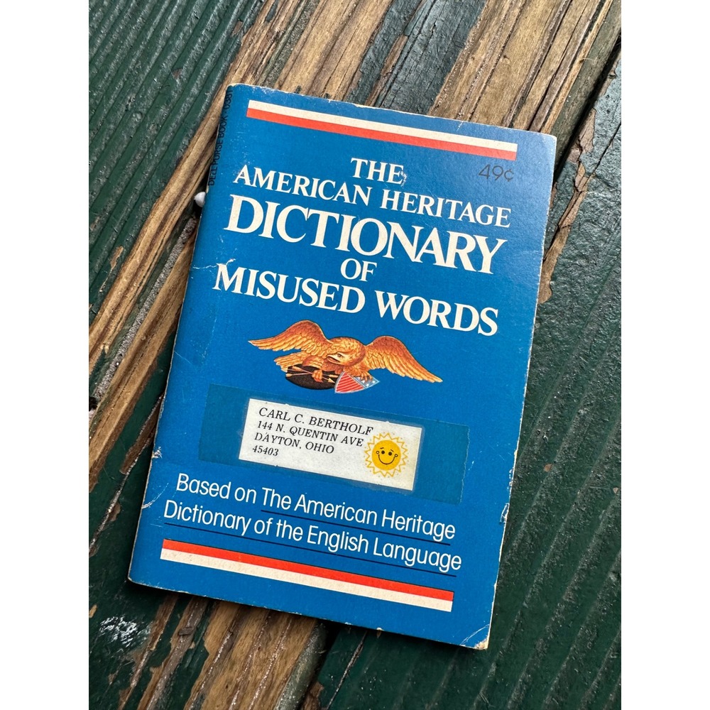 Vintage 1979 American Heritage Dictionary of Misused Words Dell Purse Book